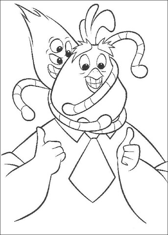 Alien Kirby Is On The Head Of Buck Coloring Page